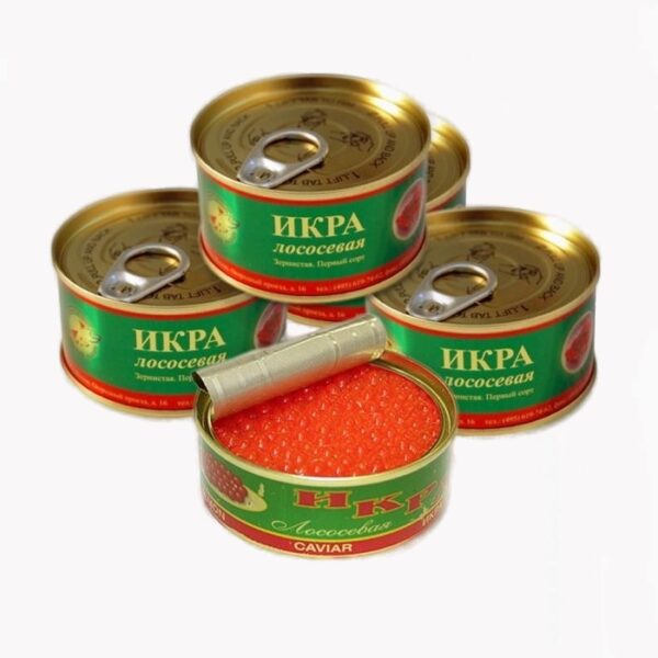 Икра кеты зернистая, слабосоленая - 5 банок